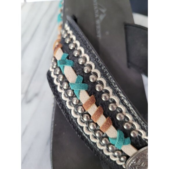 Montana West Concho Sandals Womens 10 Western Platform Flip Flops Thongs - Picture 10 of 11